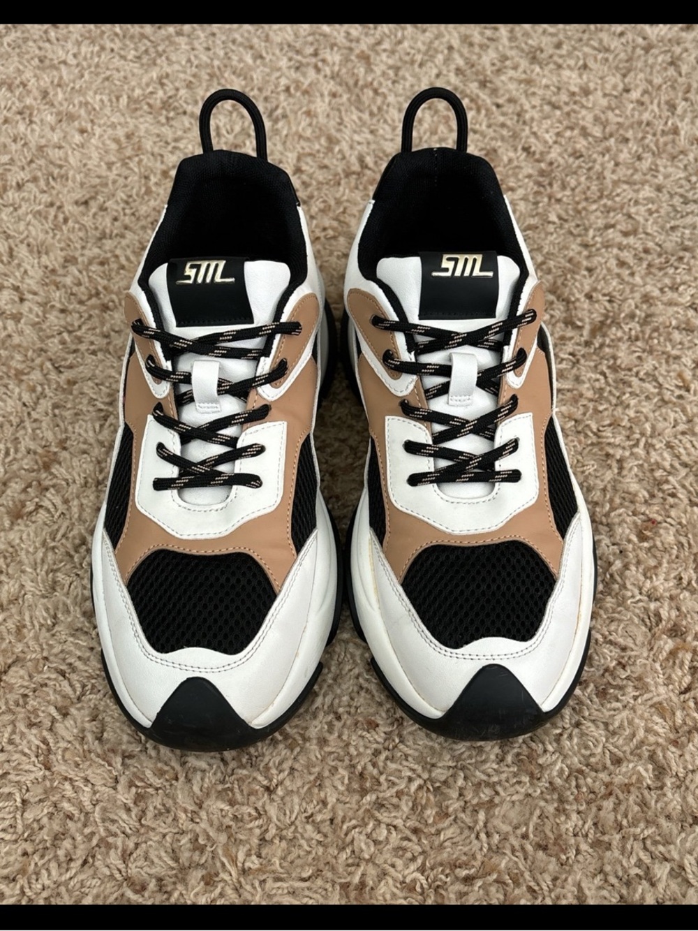 Steve Madden Black, Tan, and Cream Sneaker.